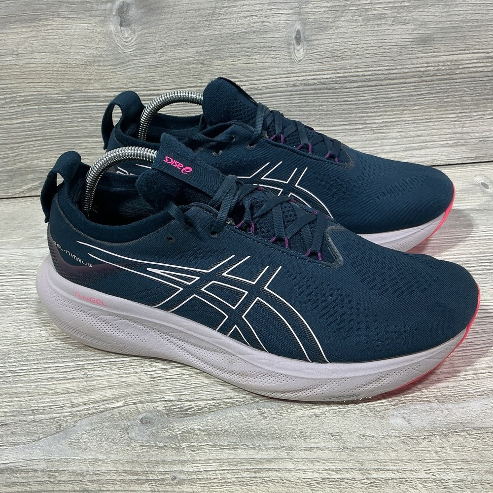 Asics Gel Nimbus 25 Running Shoes Women's Size 11 Wide Blue PureGEL 1012B437